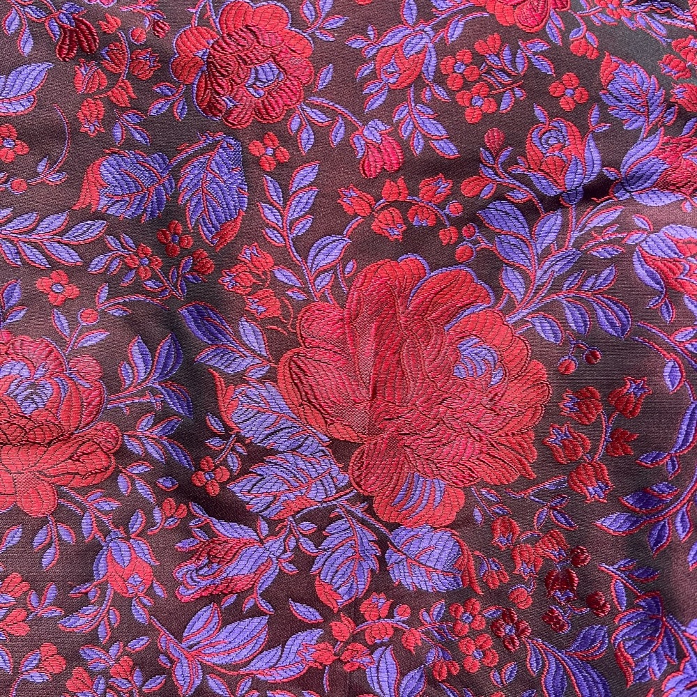 Doncaster Collection Floral Brocade Jacquard Straight Leg Pants - 4 - Picture 3 of 4